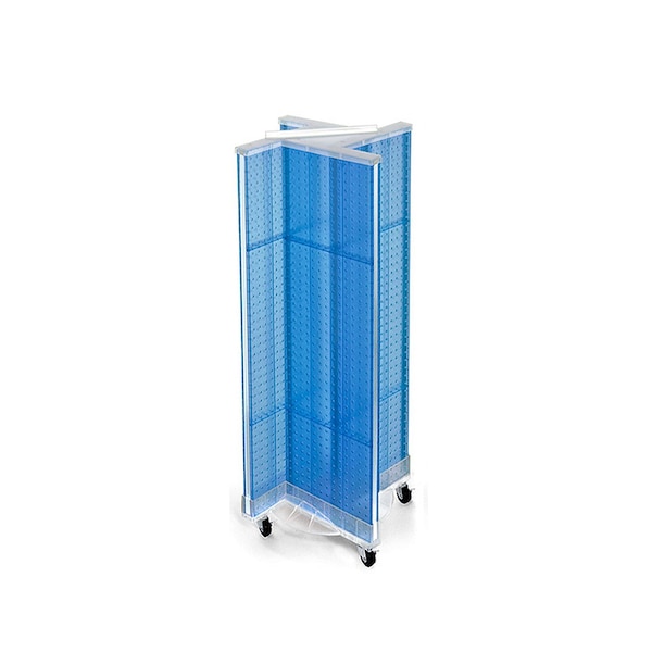 Pinwheel Pegboard Floor Display on Wheeled Base
